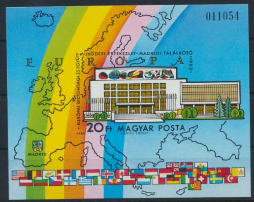 Ungarn Block 168 B postfrisch - KSZE Madrid 1983 Kat.-Wert 25,00