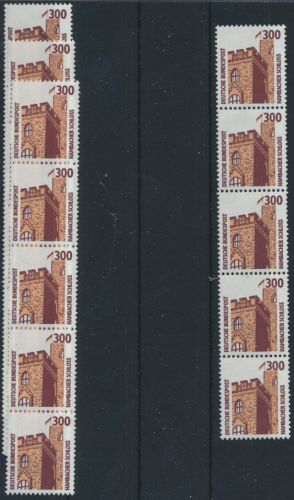 Bund 1348 R I 5er-Streifen - 300 Pf Hambacher Schloss SWK Kat.-Wert 24,00