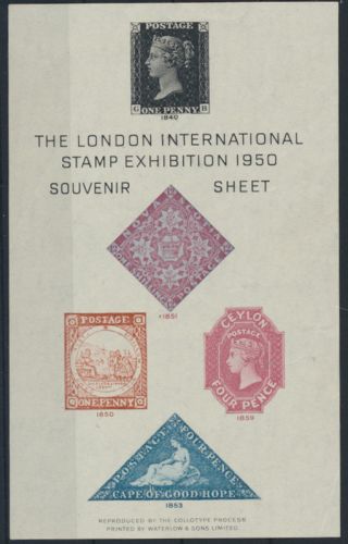 Großbritannien The London International Stamp Exhibition Souvenir Sheet 1950 Bug