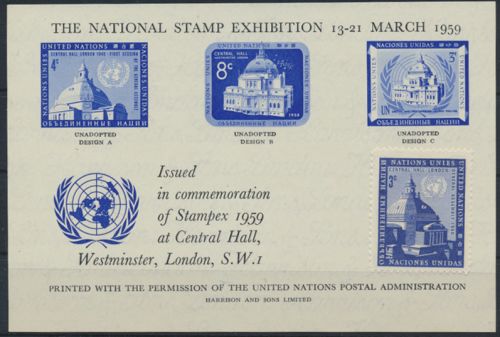 Großbritannien The National Stamp Exhibition Souvenir Sheet 1959
