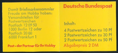 BRD Markenheftchen 22 d postfrisch Burgen und Schlösser 1980