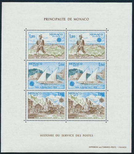 Monaco Block 15 postfrisch Europa Geschichte Post- u. Fernmeldewesens Kat 18,-
