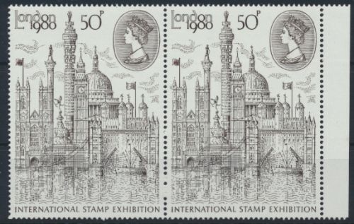 Großbritannien Paar Seitenrand International Stamp Exhibition London postfrisch