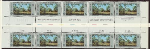 Guernsey 147 ** Europa Landschaften Teil eines Zusammendruckbogens 1977