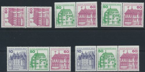 Berlin Zusammendrucke B & S MH 12 W75-W78 611 C/D postfrisch 1980 Kat. 45,00