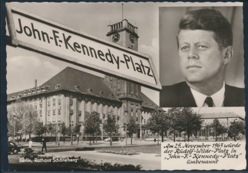Ansichtskarte Berlin Kennedy Platz ehemals Rudolf-Wilde-Platz Rathaus Schönebeg