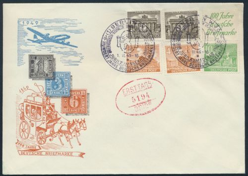 Berlin Brief Bauten Zusammendruck S 3 Flugpost 100 Jahre Briefmarke FDC 2x SST