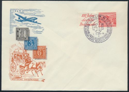 Flugpost Berlin Bauten Zusammendruck W 13 Philatelie 100 Jahre Briefmarke FDC