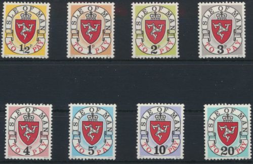 Isle of Man P 1-8 postfrisch - Portomarken Landeswappen 1973 Kat.-Wert 45,00