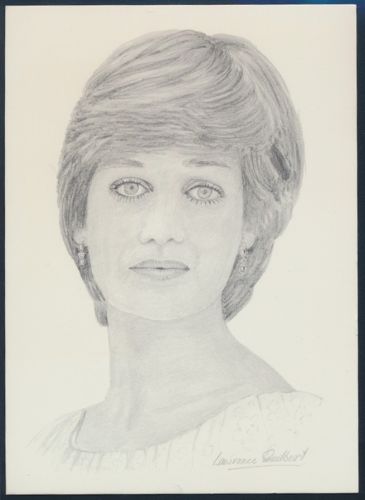 Ansichtskarte Lady Diana Spencer Zeichnung von Lawrence Guilbert ungelaufen