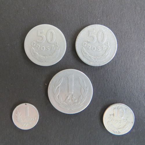 5 Münzen Republik Polen 1949 1 Groszy-1 Zloty ex Schön 31-37 ss-s