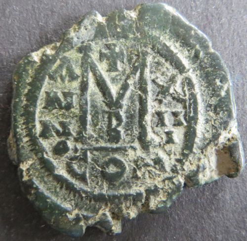 Byzantinische Münze Follis Mauritius Tiberius 582-602 Konstantinopel 13g ss+