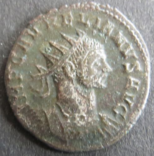 Römische Münze Aurelianus 270-275 Antoninian RS: Frau reicht Herrscher Kranz s