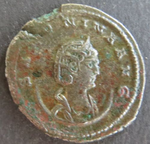 Römische Münze Salonina 253-268 Antoninian RS: Juno Regina mit Zepter u. Pfau s