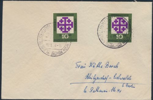 Bund Brief MEF 314 SST 70 Jahre Travemünder Woche nach Schulzendorf 12.8.1959