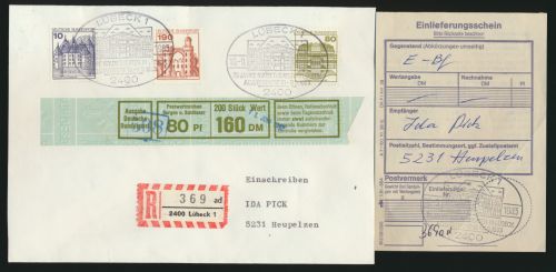 Bund Brief Einschreiben 913+919+1140 SST 75 Jahre Stadttheater Lübeck Heupelzen