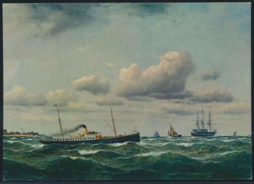 Ansichtskarte Künstler Franz von Hünten Postdampfer Stephan auf Ostsee 1881