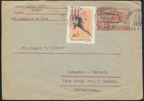 Ungarn Ganzsache U30 ZUF1899 A SST Messe Budapest Istanbul Sport Wintersport