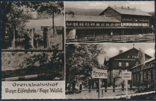 Ansichtskarte Foto Grenzbahnhof Bayerisch Eisenstein Bayern Grenzbeamte Berlin