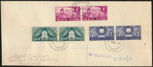 Namibia Südwestafrika Brief MIF 266-268 Paare FDC Windhoek nach Pretoria