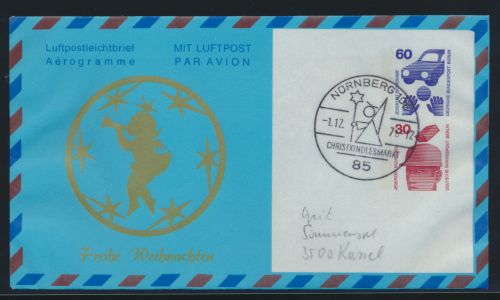 Lufthansa Flugpost airmail Berlin Privatganzsache SST Nürnberg Christkindlmarkt