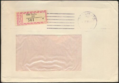 DDR R-Brief 561 Berlin Zentrales Post- und Fernmeldeverkehrsamt ZPF