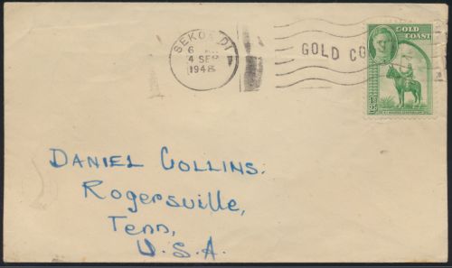 Afrika Brief Ghana Goldküste EF 120 Sekondi nach Rogersville Tennessee USA