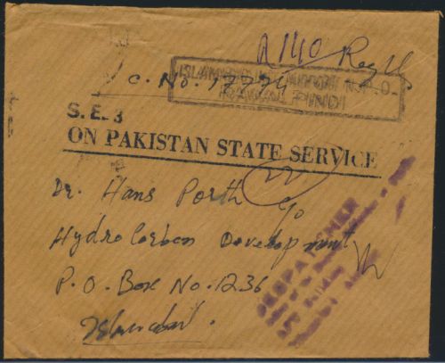 Brief Pakistan Dienstpost 124+ 137 Paar+ 140 Islamabad 18.10.1988