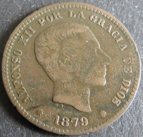 Münze Spanien Alfonso XII 5 Centimos 1879 ss Schön: 161