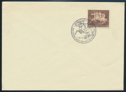 Deutsches Reich Brief 780 Galopprennen Dasbraune Band SST München Riem 27.7.1941