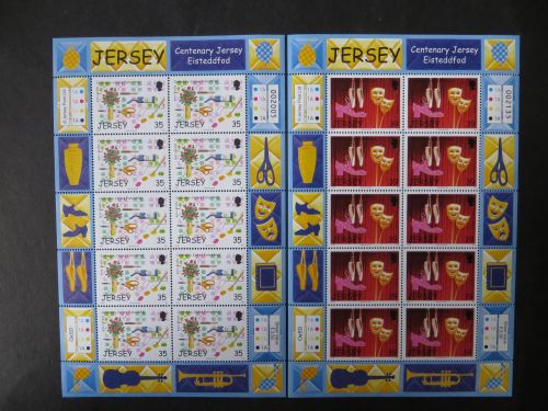 Großbritannien Jersey Kleinbogensatz 1337-1341 Festivals Musik Kunst