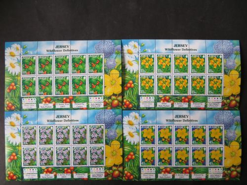 Großbritannien Jersey Kleinbogensatz 1290-1297 Wildblumen Pflanzen Flora