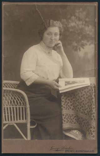 Original alte Fotoplatte Atelier Georg Brinker Bremen Neustadt Westerstr. 10 um