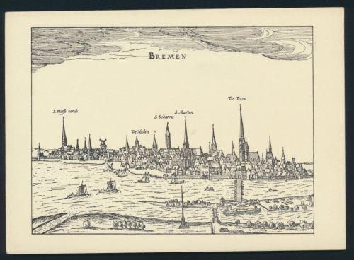 Ansichtskarte Bremen nach einer Radierung aus Bertius 1616