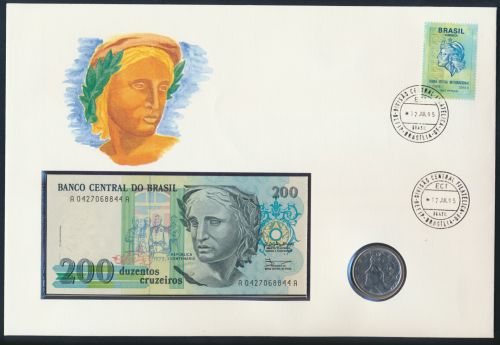 Geldschein Banknote Banknotenbrief Brasilien 1995 schön und exotisches Motiv