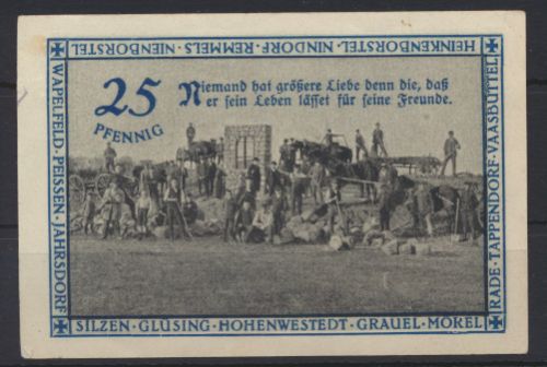 Geldschein Banknote Notgeld HOHENWESTEDT Schleswig 50 Pf Ehrenmal Kirchenspiels