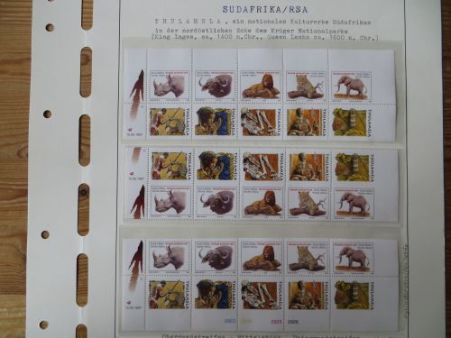 Südafrika 993-997 Wildtiere Spezial Lot mit Ober und Unterrandstreifen + Mittel-
