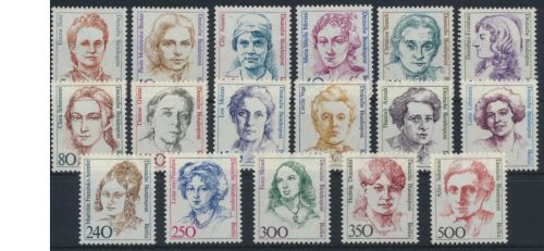 Berlin Frauen komplett 17 Werte Luxus postfrisch MNH Kat.-Wert 70,00