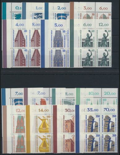 Berlin Sehenswürdigkeiten SWK 15 Wt Viererblock Eckrand Bogenecke Kat 332,- plus