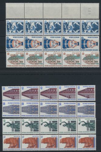 Bund Sehenswürdigkeiten kpl Satz 5er-Streifen gerader Nr. postfrisch MNH 162,00