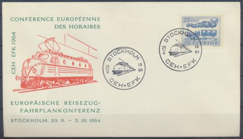 Schweden Brief Eisenbahn attraktiver Umschlag Europa Reisezug Fahrplankonferenz