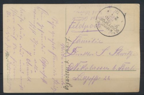 D. Reich Marine Schiffspost MSP Nr. 208 2.4.1908 Vorposten-Halbflotille-West
