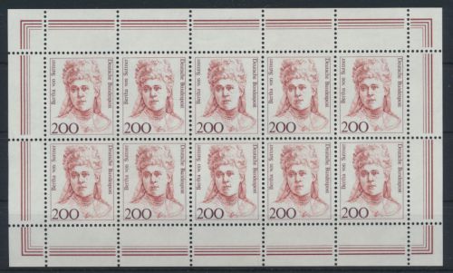 Bund 1498 Kleinbogen Zehnerbogen Frauen 200 Pfg. Luxus postfrisch Kat.Wert 28,00