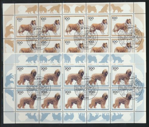 Bund 1836-40 Kleinbogen Zehnerbogen Luxus gestempelt EEST Tiere Hunde 120,00