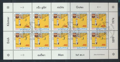 Bund Kleinbogen Zehnerbogen 2035 Luxus gest. EEST Kästner Schriftsteller 34,00