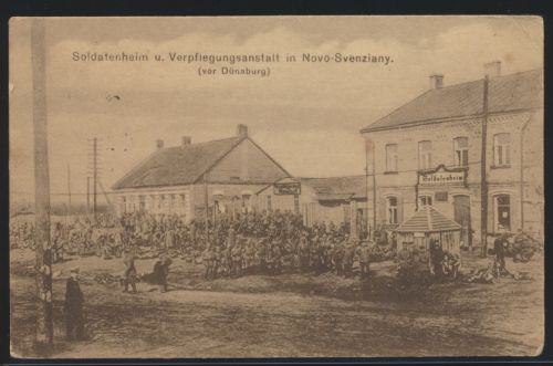 Militaria Ansichtskarte Novo Svenziany Dünaberg Lettland Feldpost n. Berlin 1916