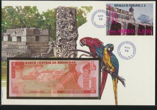 Geldschein Banknote Banknotenbrief Honduras Südamerika Vögel exotisches Motv