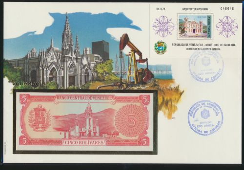 Geldschein Banknote Banknotenbrief Venezuela exotisches Motv