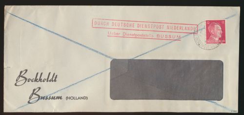Besetzung Deutsche Dienstpost Niederlande über Dienstpoststelle Bussum