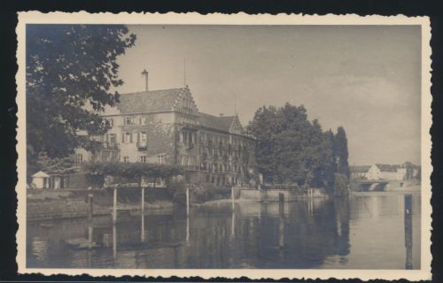 Ansichtskarte Konstanz Insel Hotel Bahnpost nach Hamburg
